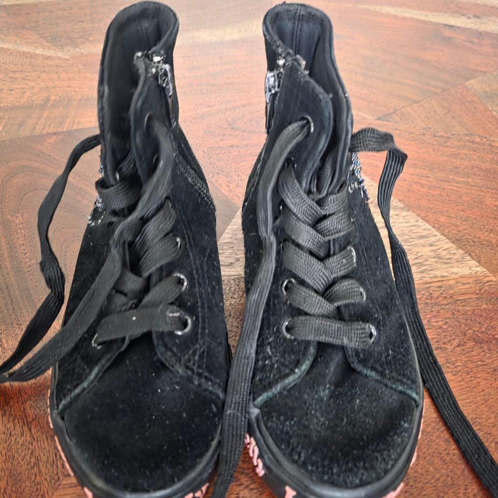 Girls' Lelli Kelly Black Pink Sequin High-Top Sneakers US 11 (Toddler Girl) - Picture 2 of 8